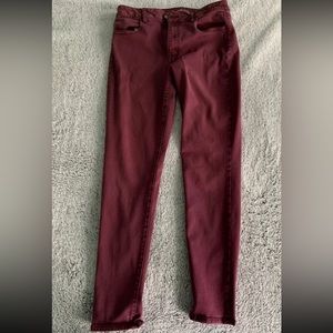 American Eagle High Rise Jeggings / Maroon / Size 12